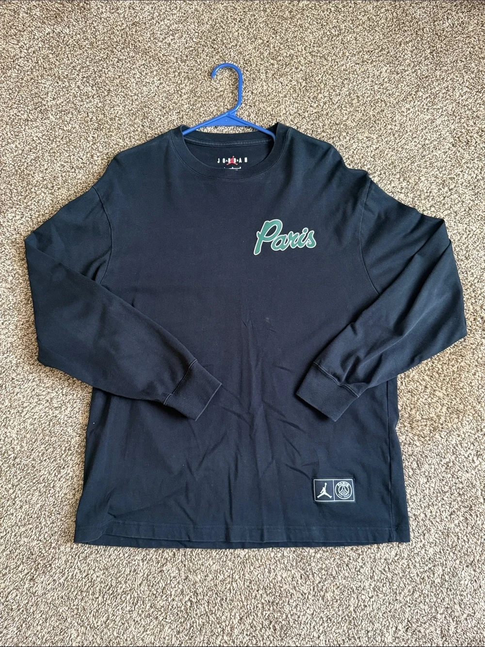 Jordan Black Long-Sleeve Crewneck with Green 